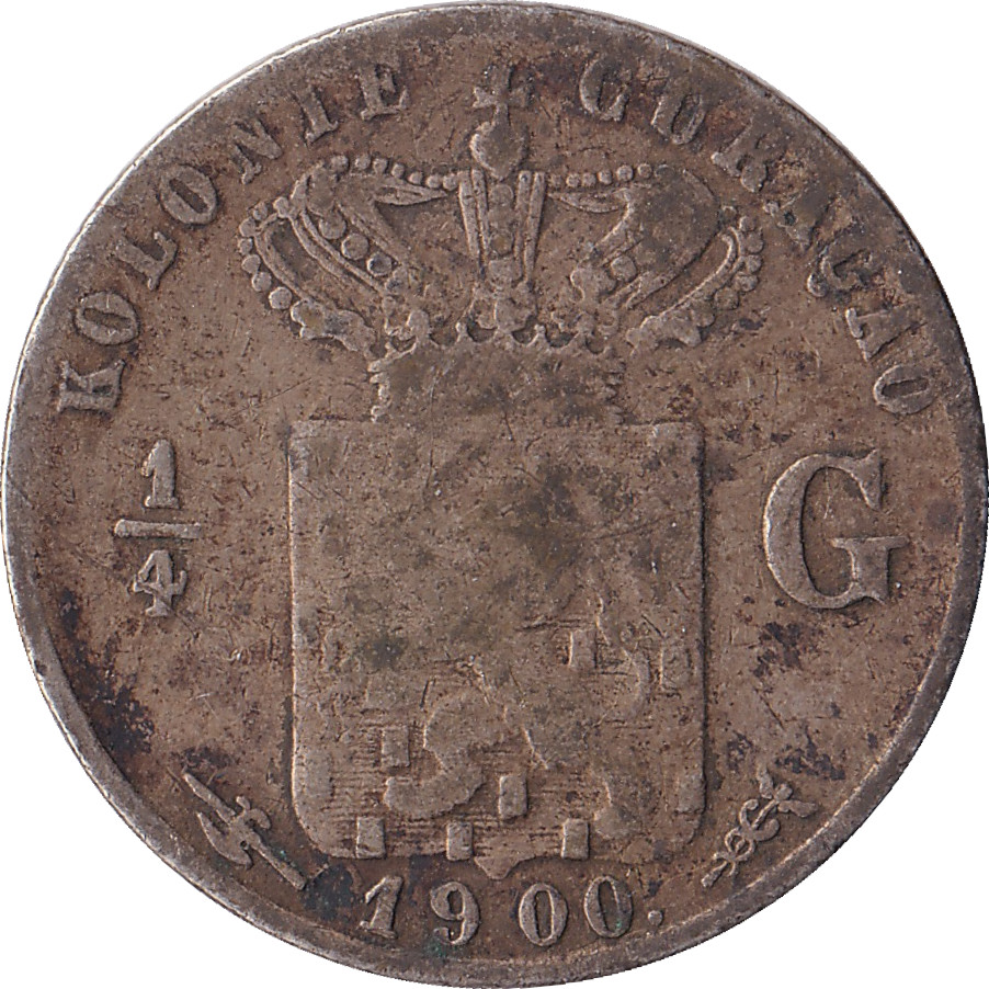 1/4 gulden silver - Wilhelmina I - Young head