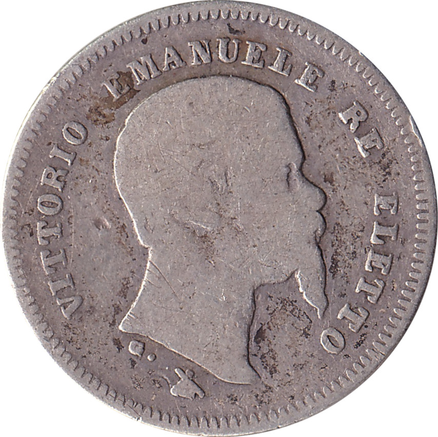 50 centesimi silver - Victor Emmanuel II - Florence