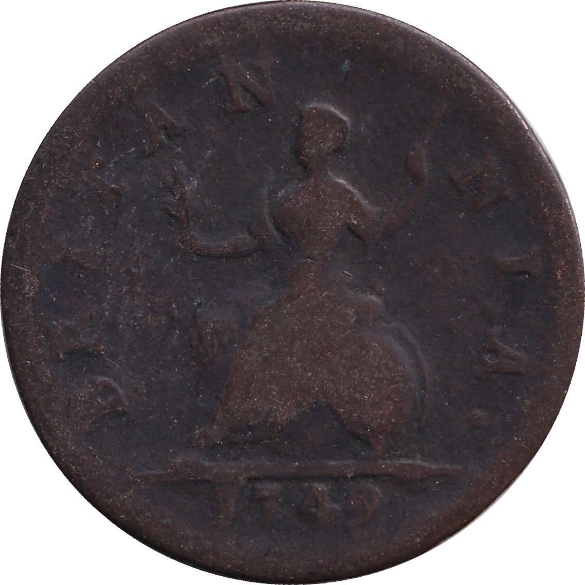 1/2 penny - Georges II - Seconde effigie