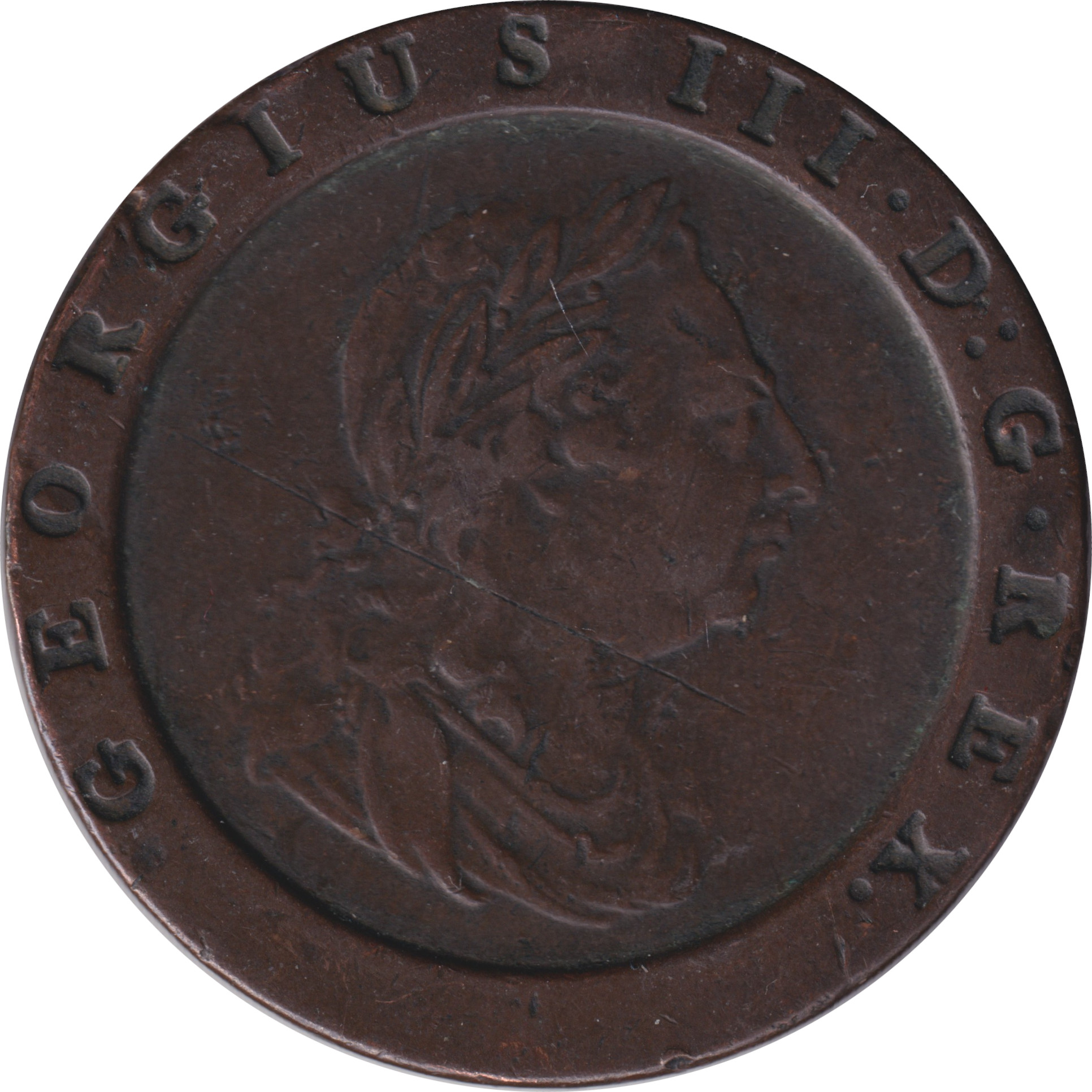 2 pence - Georges III - Buste agé