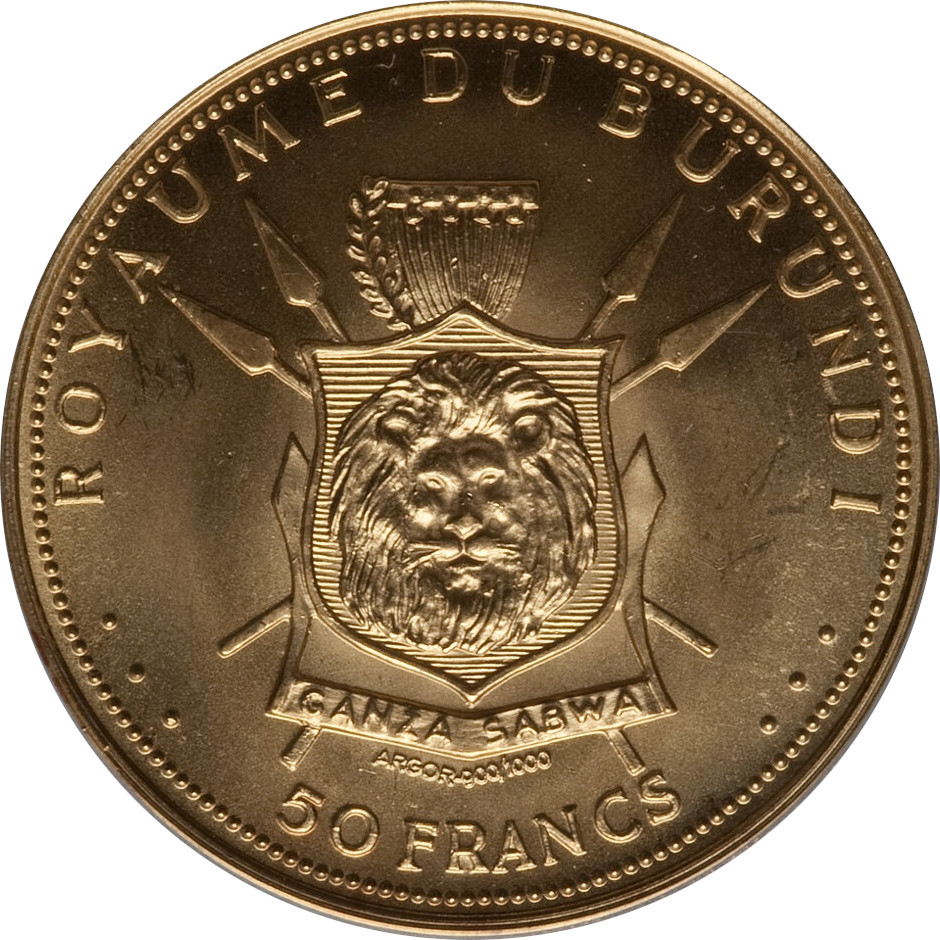 50 francs or - Mwambutsa IV - 50 ans de Règne