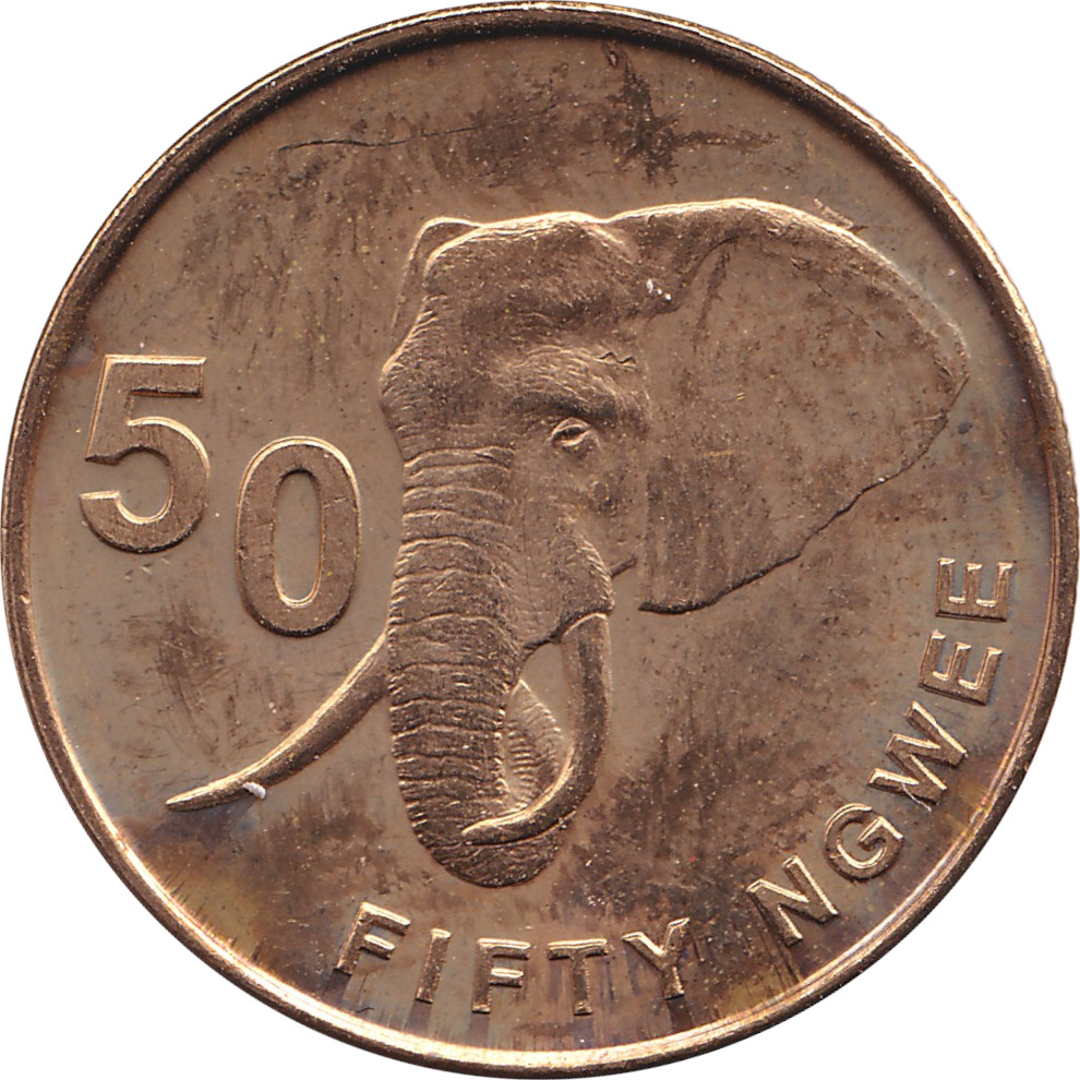 50 ngwee - Éléphant