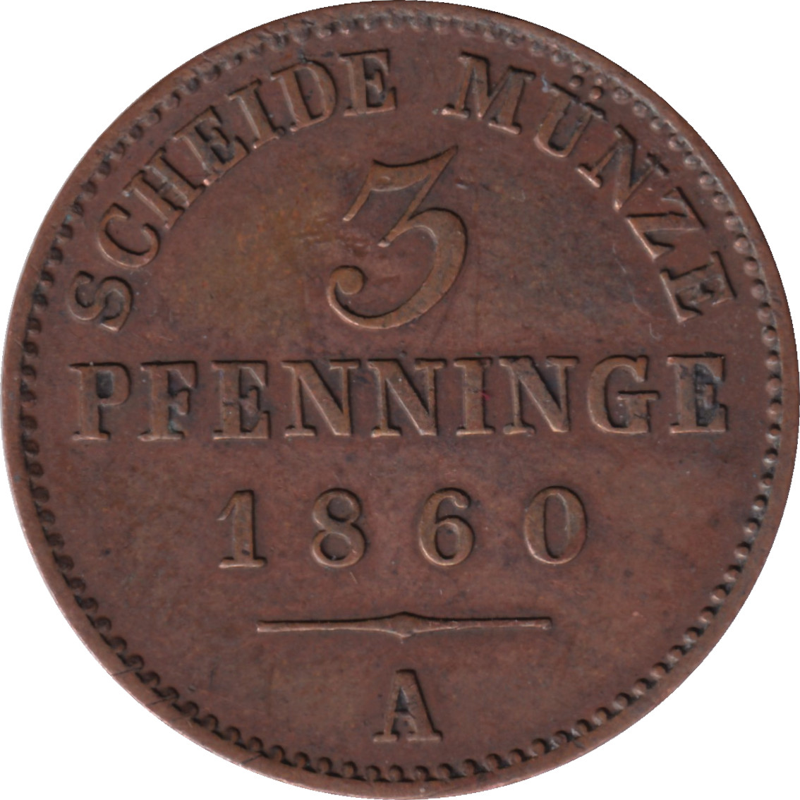 3 pfennig - Frédéric-Guillaume IV - Type 3