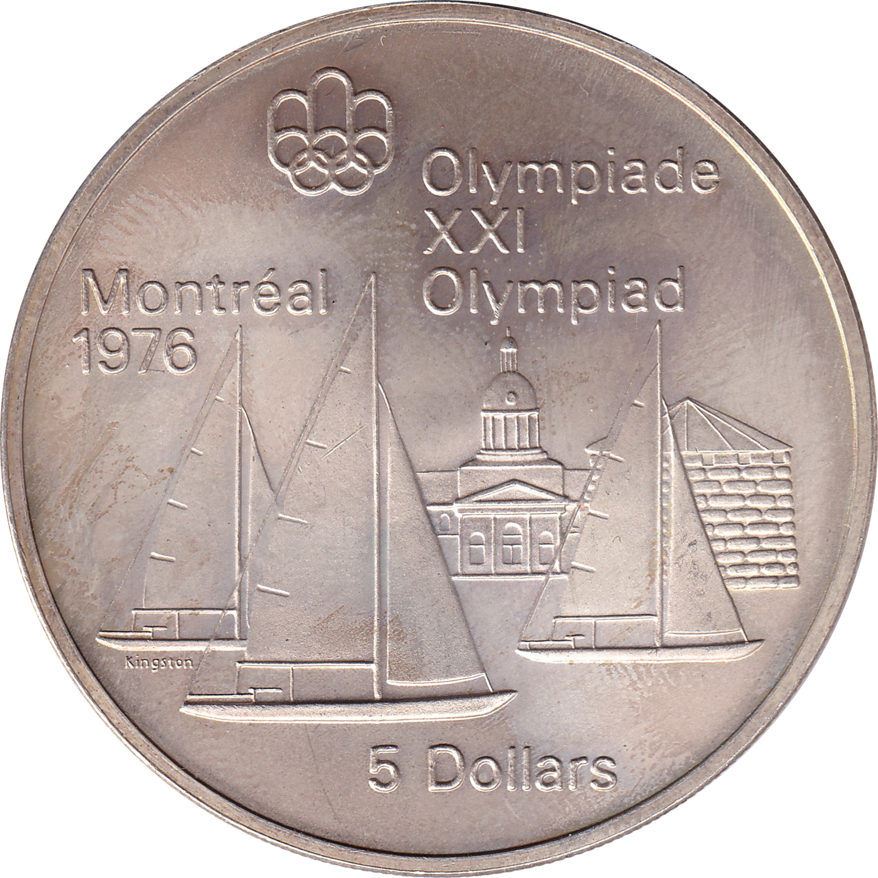 5 dollars argent - Olympiades de Montréal - Voiliers