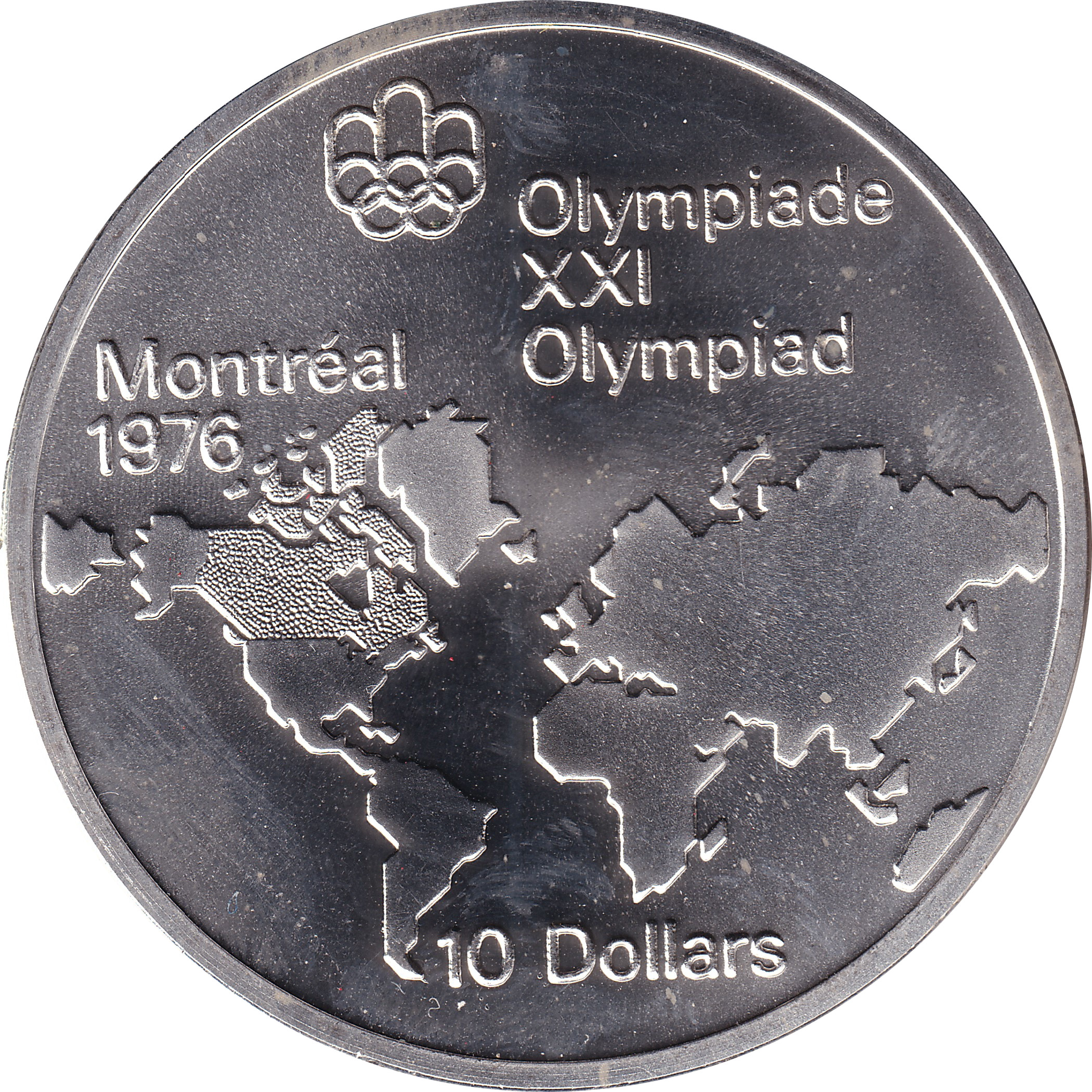 10 dollars silver - Olympiades de Montréal - Carte