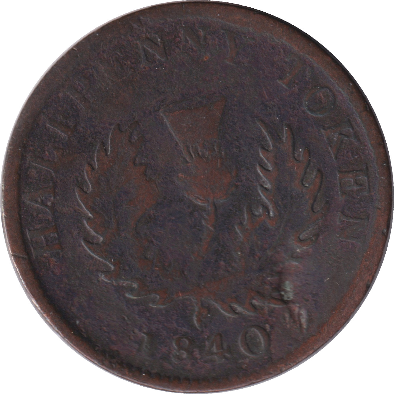 1/2 penny - Victoria - Thistle