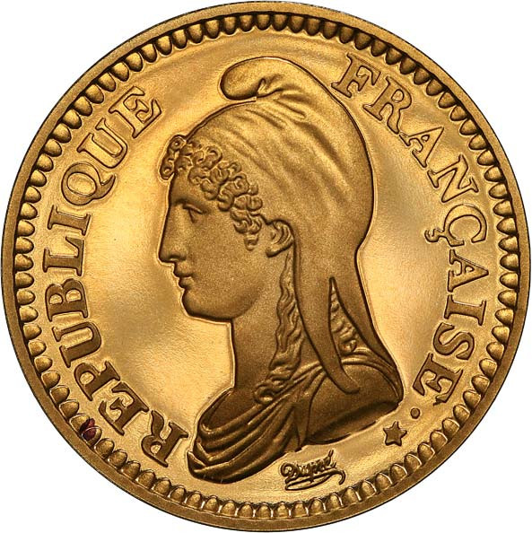 1 franc gold - La République - 200 years