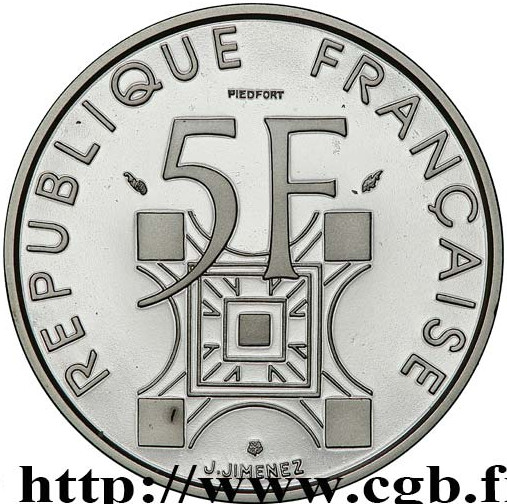 5 francs - Tour Eiffel - Piéfort