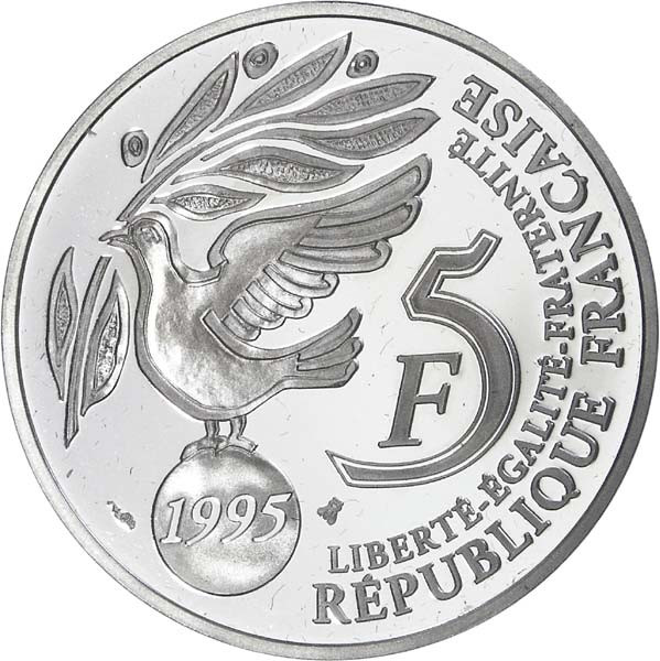 5 francs silver - Nations unies - 50 years