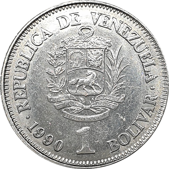 1 bolivar - Simon Bolivar - Petit blason - Acier nickelé