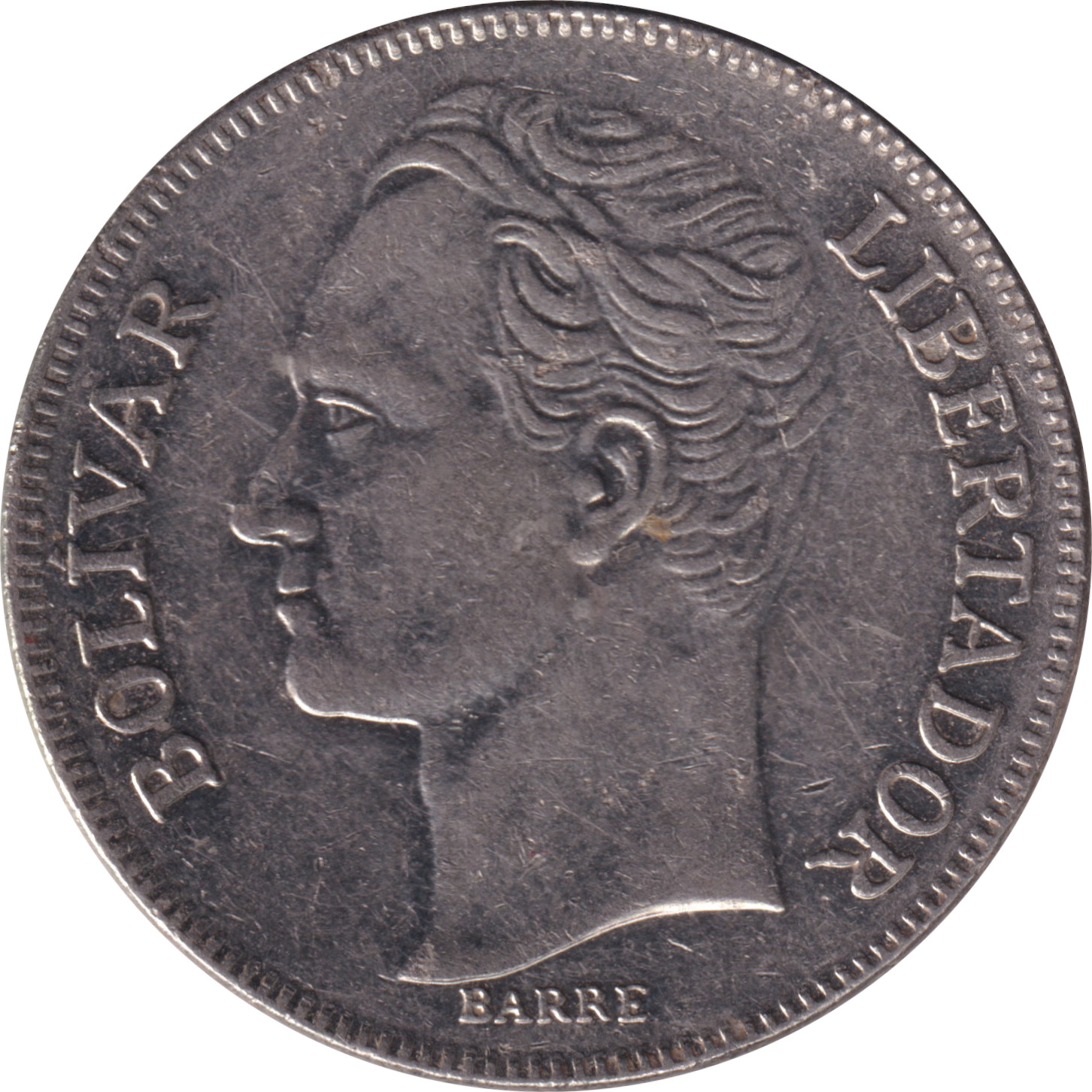 5 bolivares - Simon Bolivar - Acier nickelé