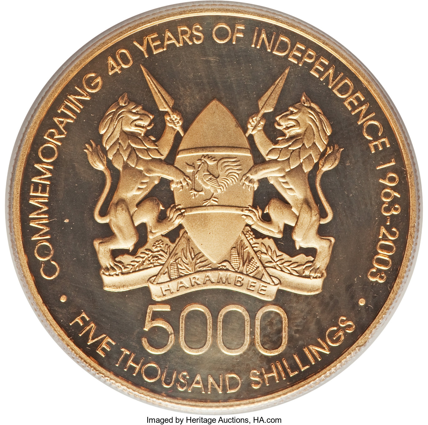 5000 shillings gold - Indépendance - 40 years