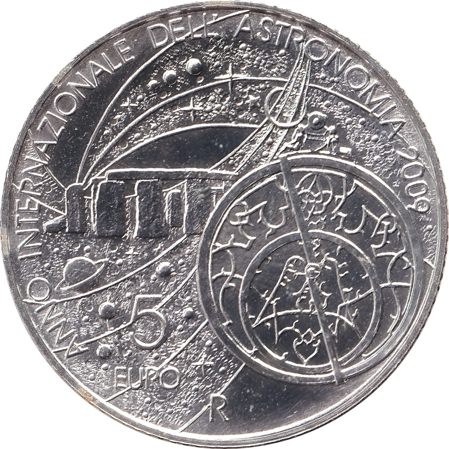 5 euro argent - Année Internationale de l'astronomie