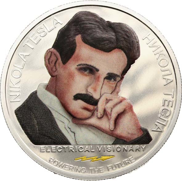 100 dinara silver - Nicolas Tesla - Alternateur