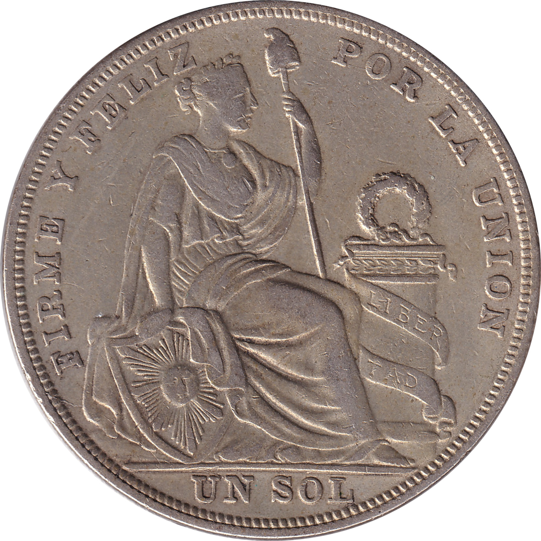 1 sol silver - Liberté assise - Type 4