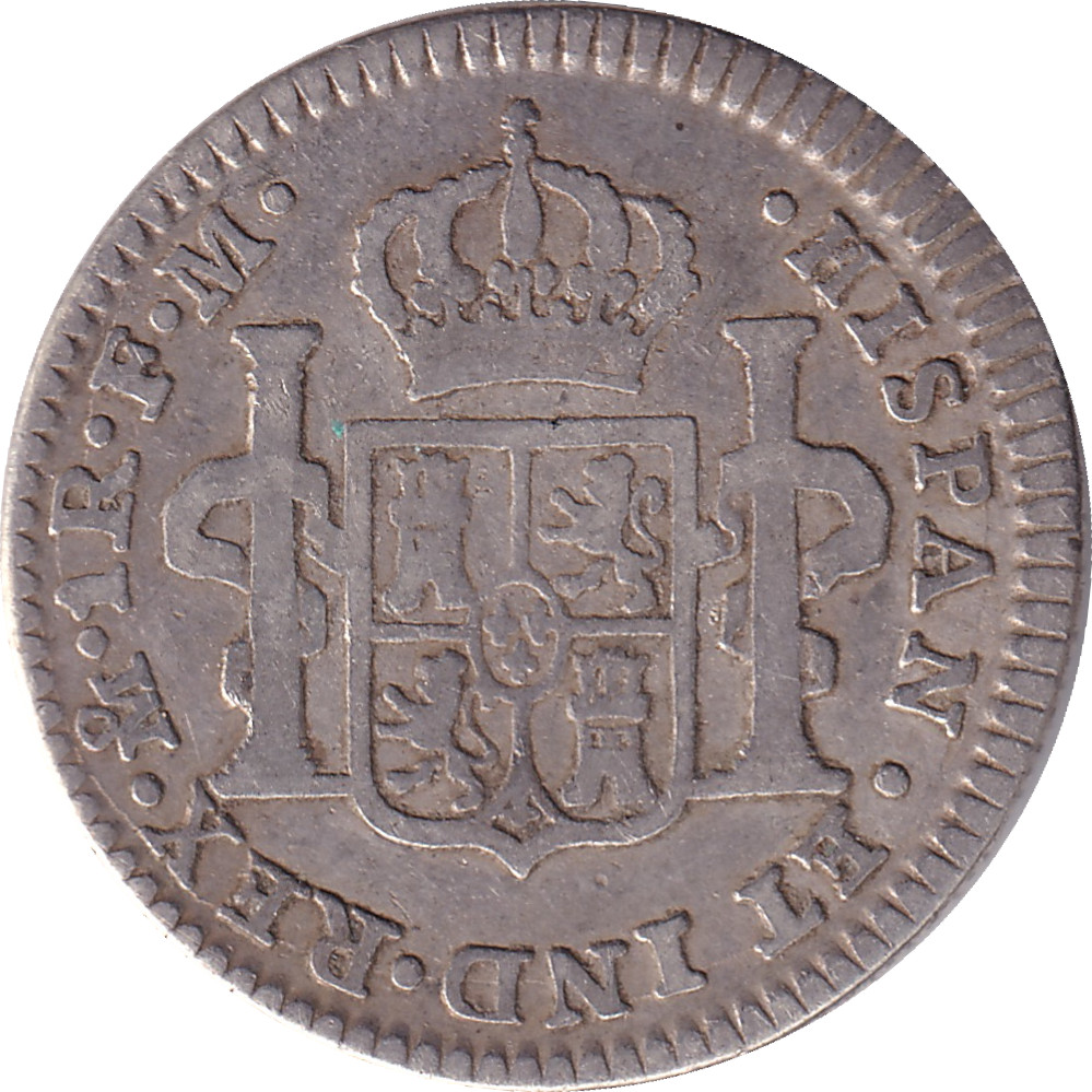 1 real argent - Charles IV - Buste mature