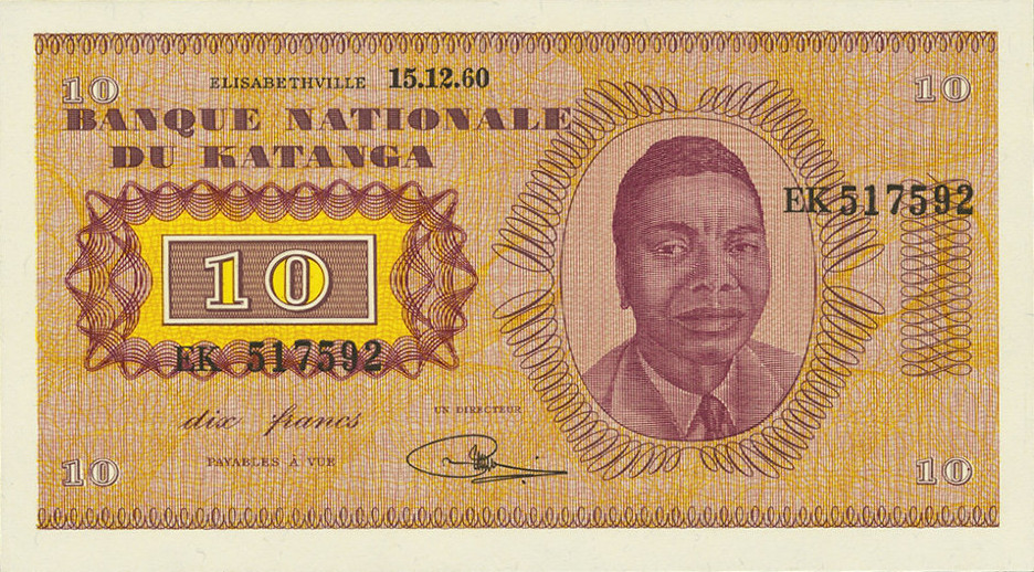 10 francs - Banque nationale du Katanga - Type 1