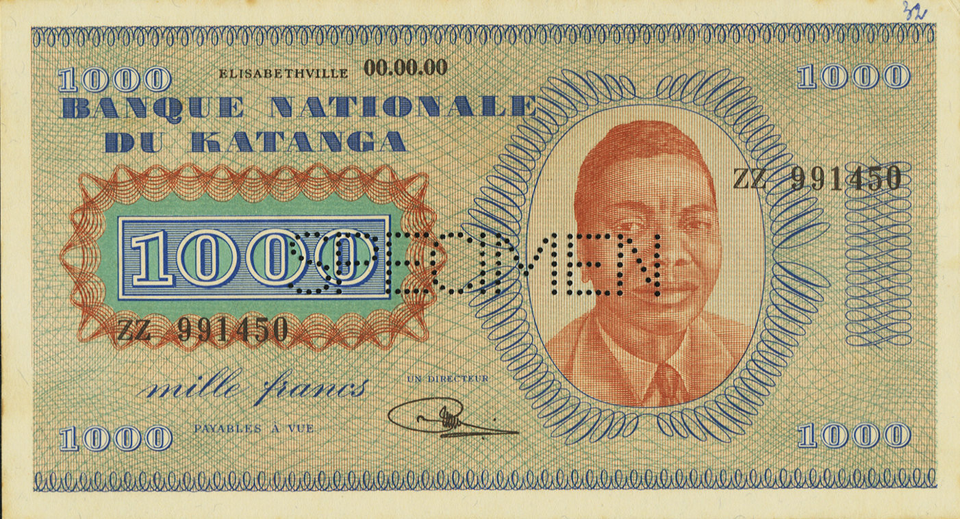 1000 francs - Banque nationale du Katanga - Type 1