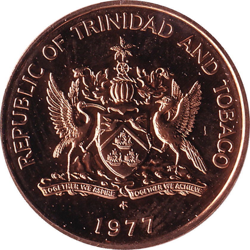 1 cent - Republic of Trinidad and Tobago - Grandes armoiries