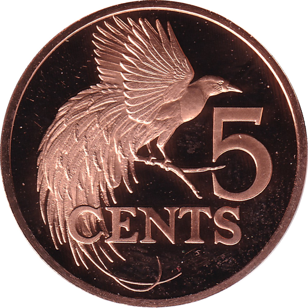 5 cents - Trinidad and Tobago - Large arms