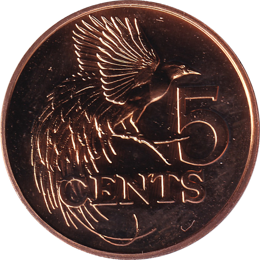 5 cents - Republic of Trinidad and Tobago - Large arms