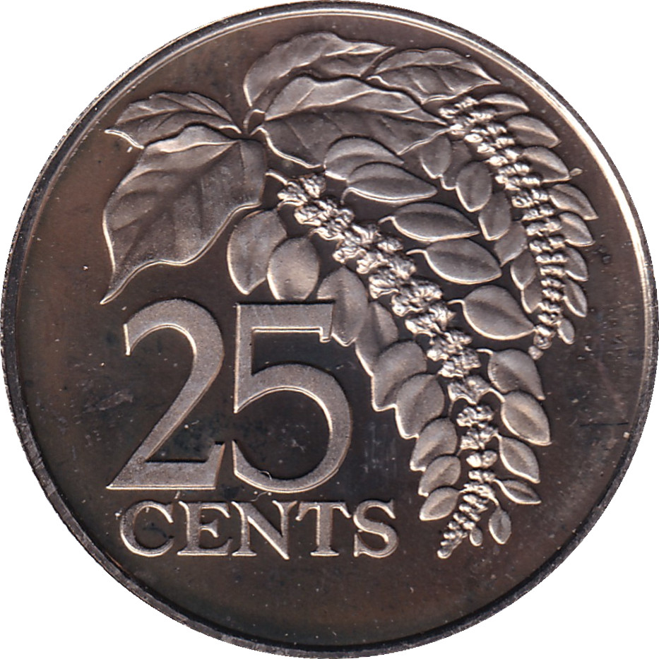 25 cents - Trinidad and Tobago - Large Arms