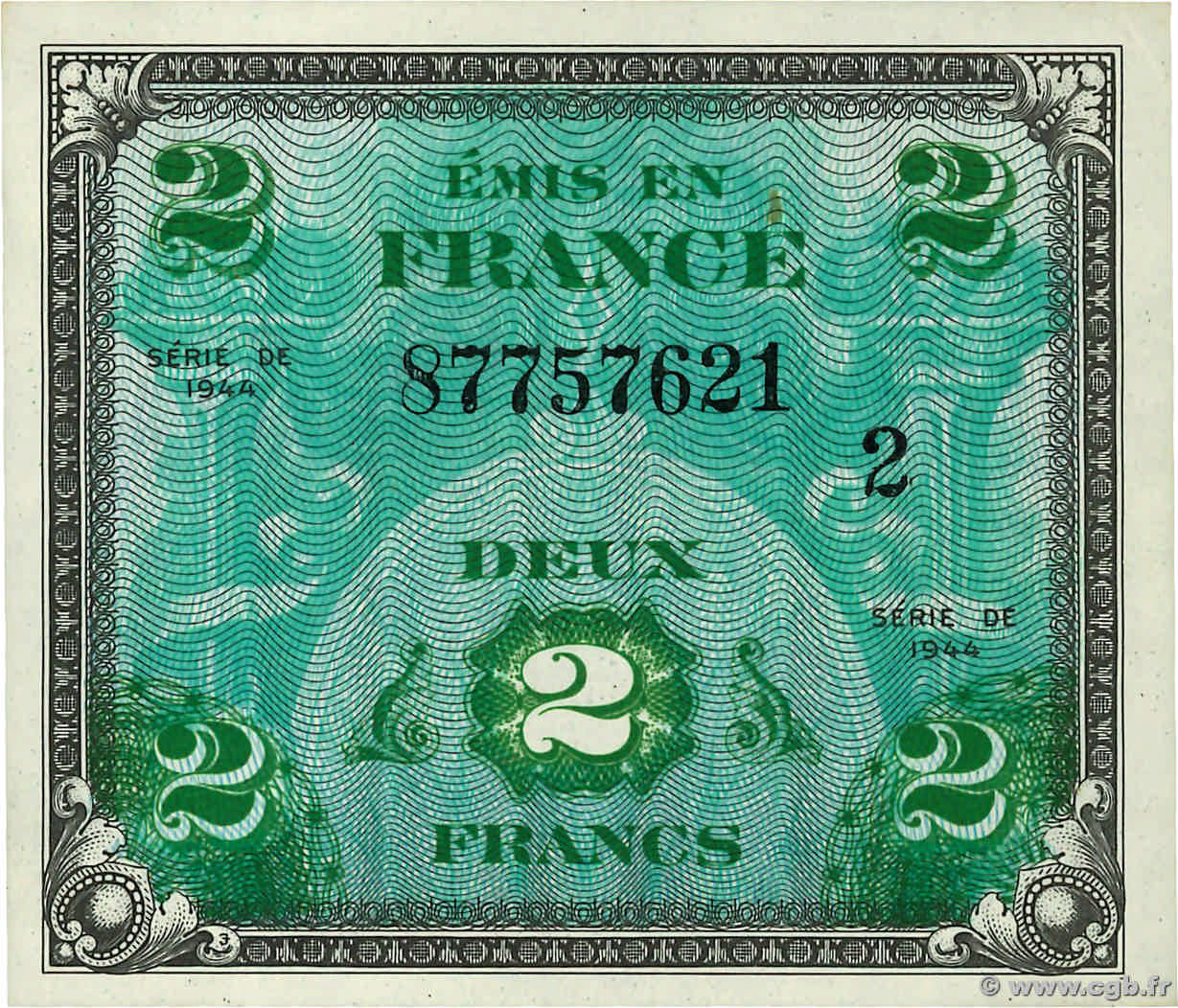 2 francs - Drapeau