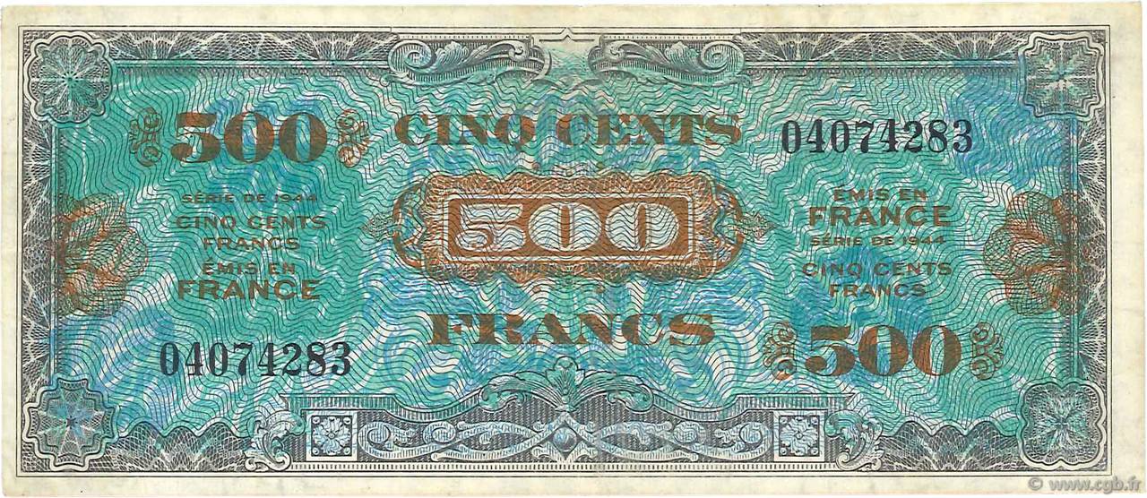 500 francs - Drapeau