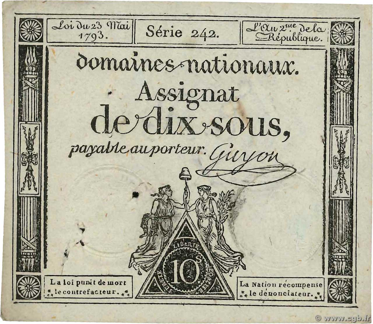 10 sous - Domaine nationaux - Type 1