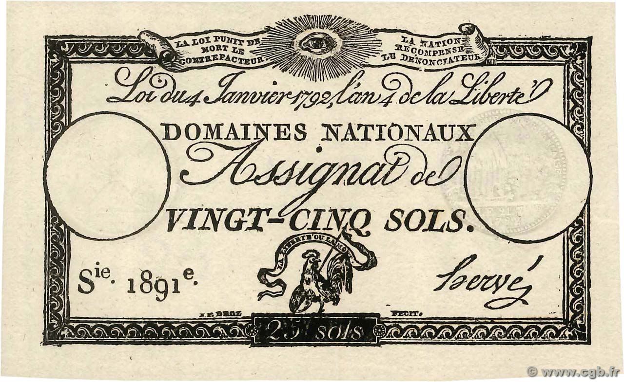 25 sols - Domaine nationaux