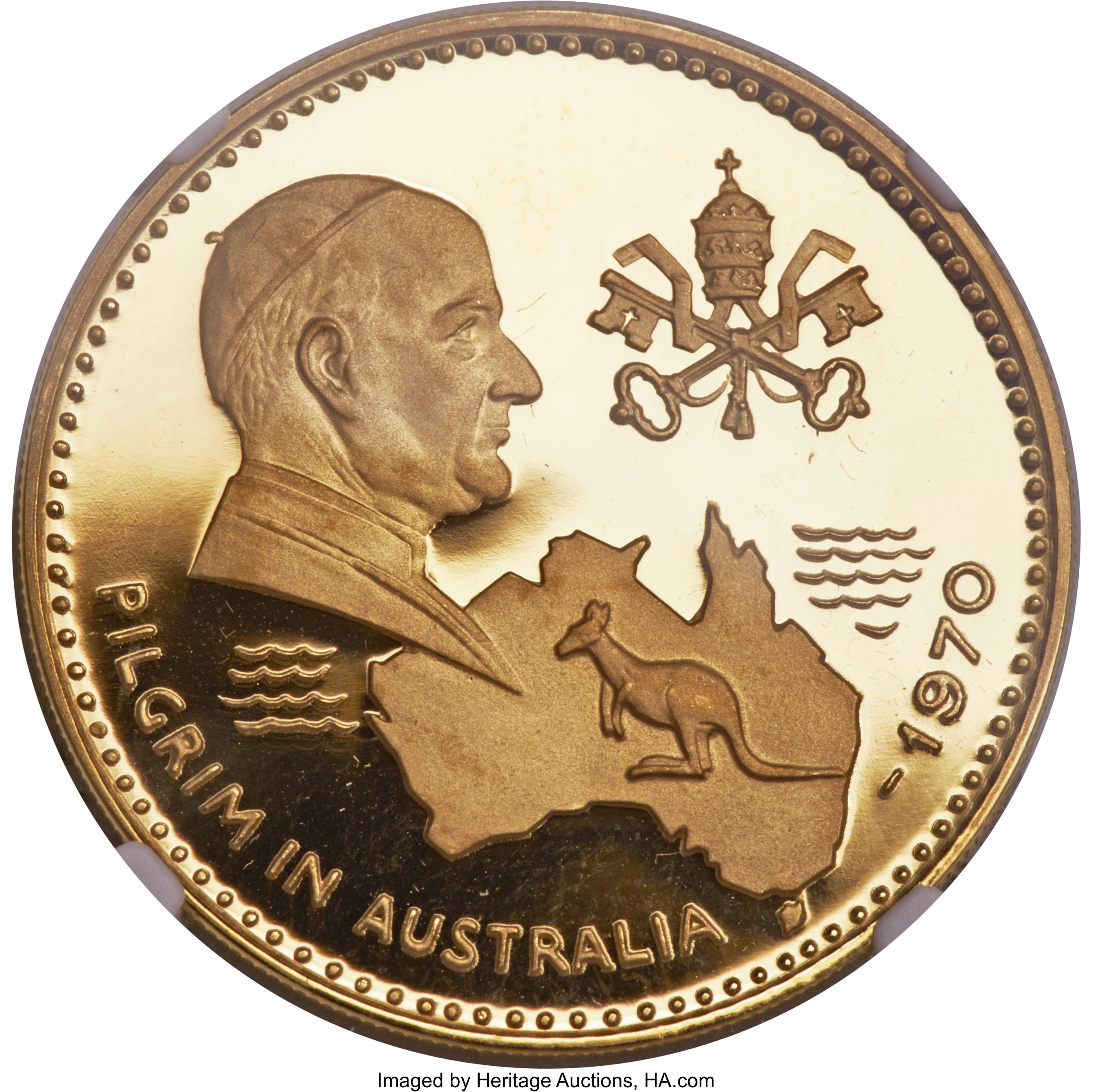 100 riyals gold - Visite papale en Australie