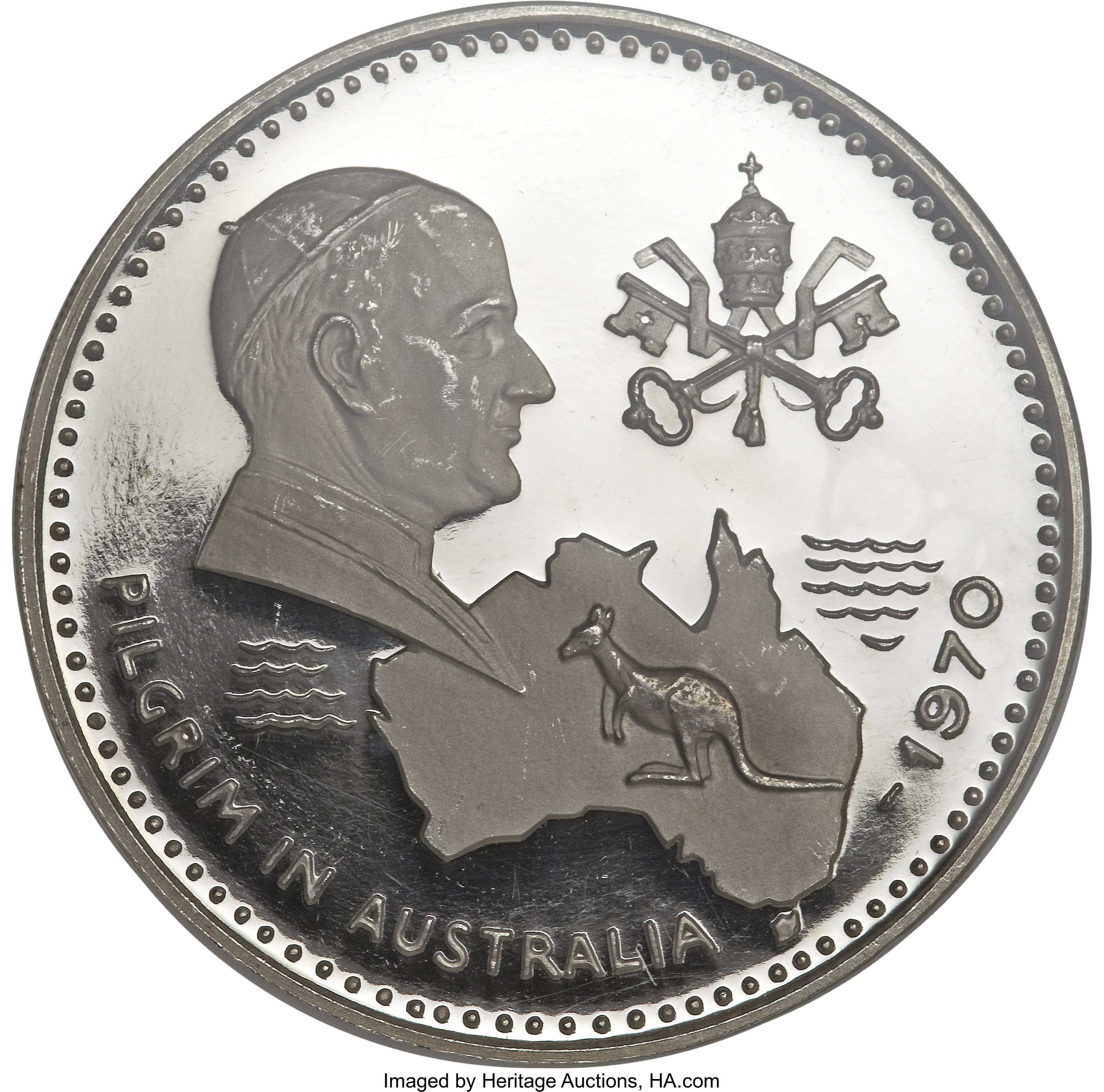 10 riyals silver - Visite papale en Australie