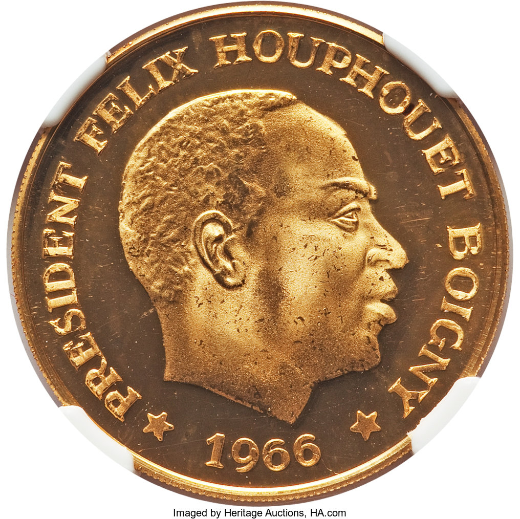 25 francs gold - Président Félix Houphouet Boigny