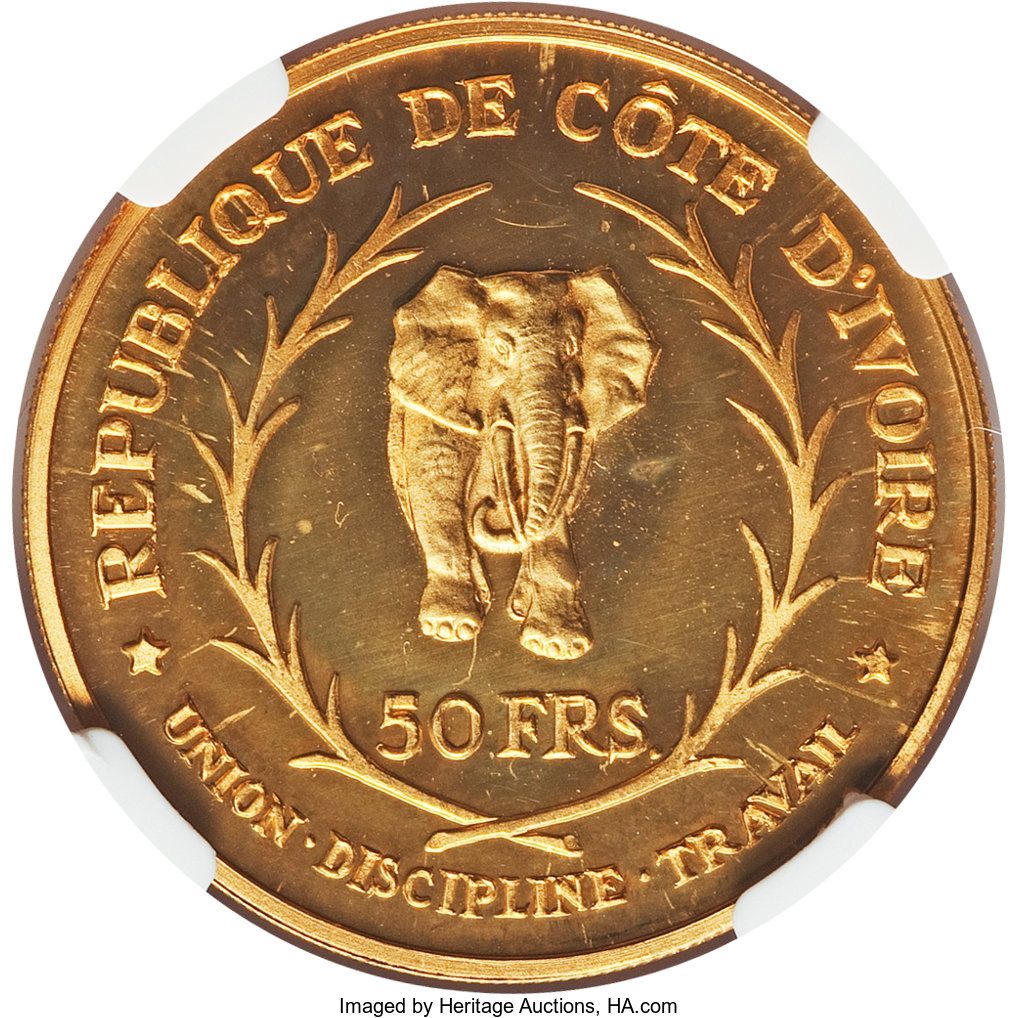 50 francs or - Président Félix Houphouet Boigny