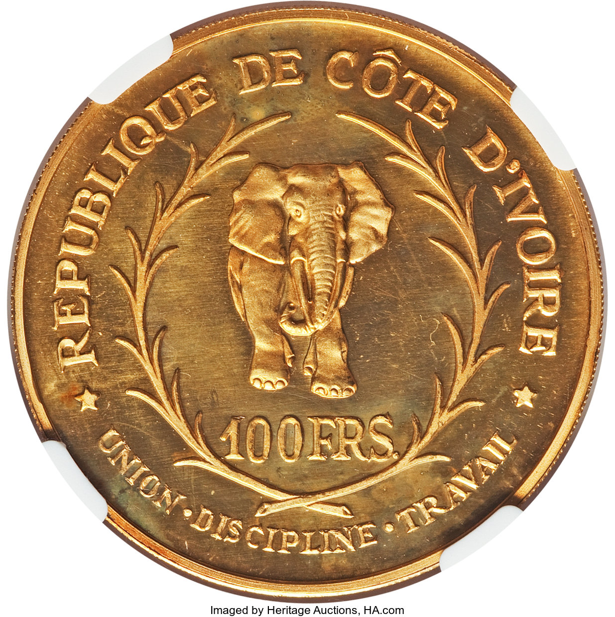 100 francs gold - Président Félix Houphouet Boigny