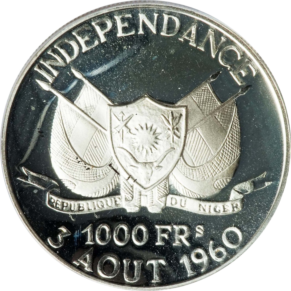 1000 francs argent - Président Diori Harmani