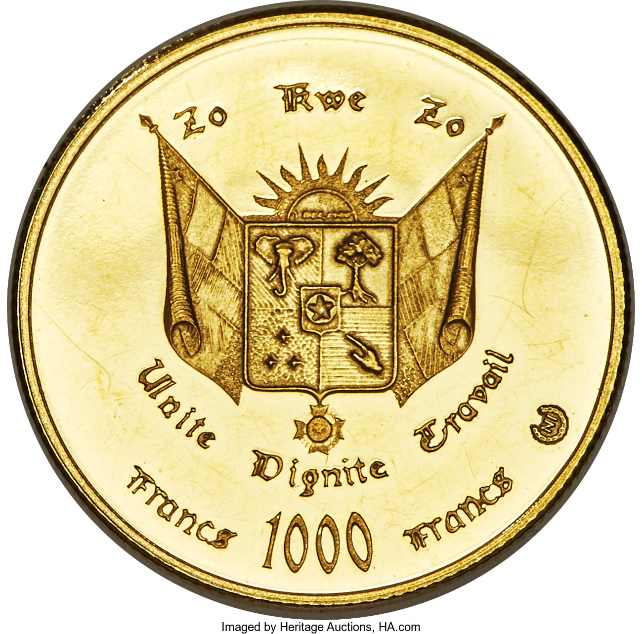 1000 francs gold - Indépendance - 10 years