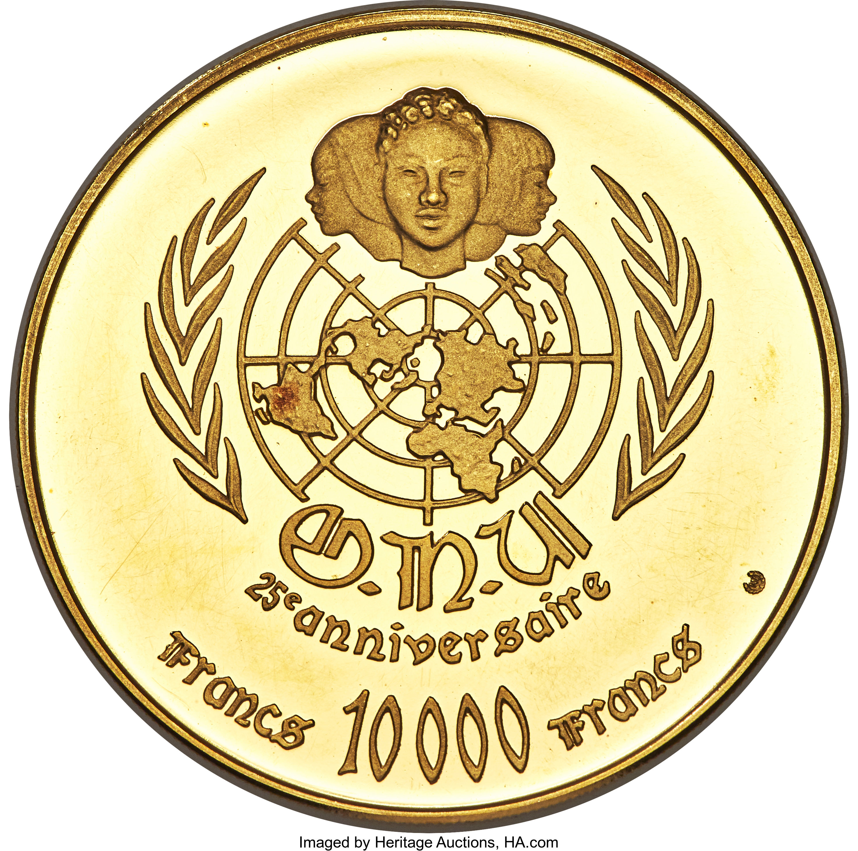 10000 francs gold - Indépendance - 10 years