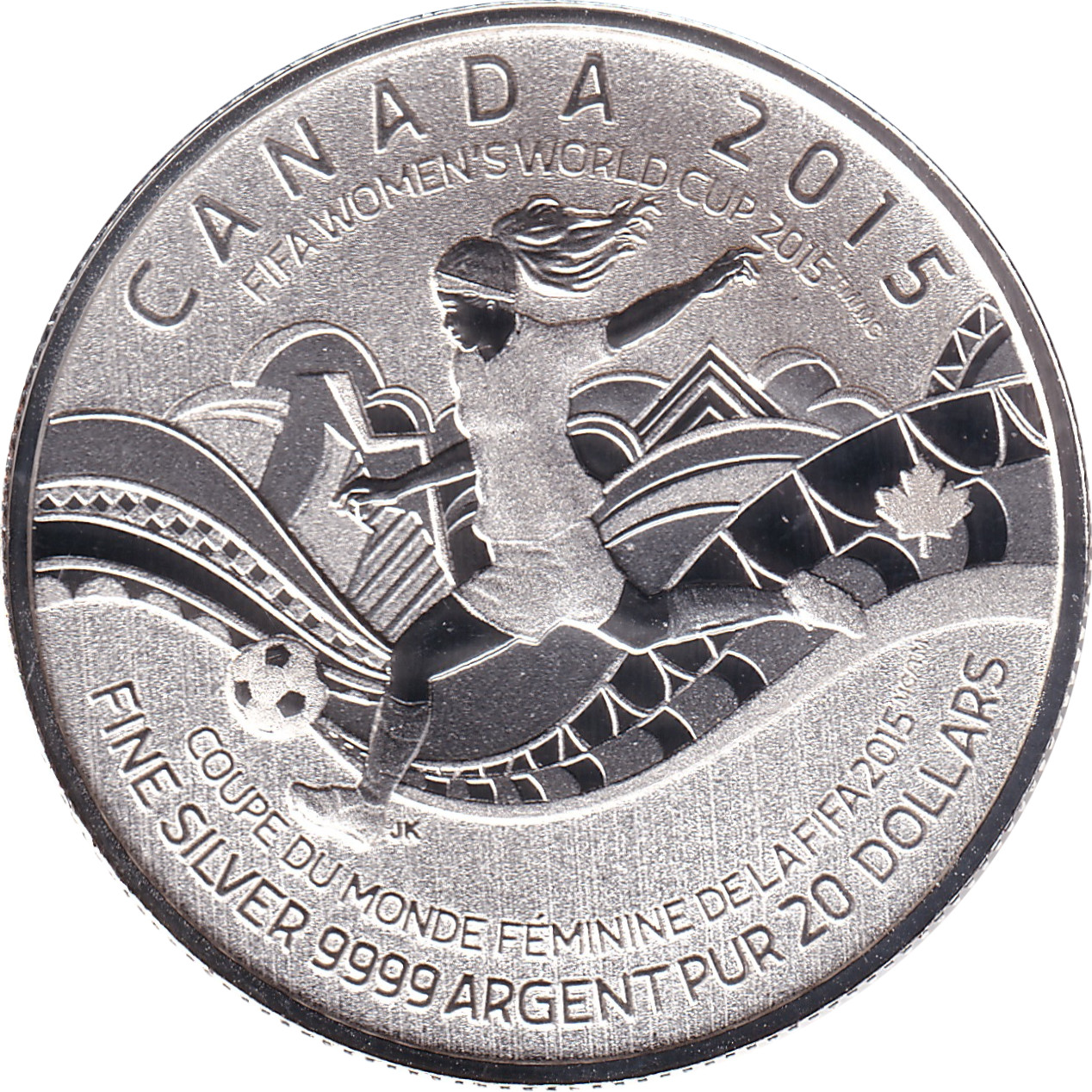 20 dollars argent - Coupe du monde 2015